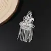 Acessórios de Ímã de Geladeira Étnicos Miao, Brincos de Imitação de Prata com Filigrana Estilo Chinês, Acessórios de Nicho Longos com Franjas Retrô Étnicos