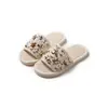 Pantuflas de Colores Caramelo con Lentejuelas para Mujer, Estilo Europeo y Americano Simple, para Interiores del Hogar, para Todas las Estaciones, de Algodón y Lino