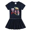 Novo Vestido Infantil Coreano de Verão 2023 Manga Curta Meia Manga Saia Plissada Fina de Bebê com Orelha