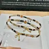 Pulsera de Cristal Torre Amarilla, Pulsera de Cristal, Joyería de Cristal, Pulsera de Cristal Blanco y Amarillo Natural para Mujer, Joyería de Alta Gama