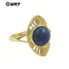 WT-R533 Clásico Original Lapislázuli Amatista Piedra Preciosa Anillo Chapado en Oro de 18k Exportación Venta Caliente Joyería