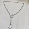Nuevo Collar Metálico de Cadena Retro Punk Tendencia Hip-Hop Personalidad Simple Corazón de Melocotón Versátil Collar para Hombres y Mujeres Parejas