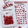 Accesorios para Uñas con Lazo Rojo Ankora Año Nuevo Lazo de Resina Rojo Vino Mini Accesorios Desgastables para Uñas