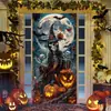 Nuevo Banner de Puerta de Terror de Halloween Tela de Fondo Decoración Estilo Americano Cubierta de Puerta Banner del Festival de Fantasmas Tela Colgante Transfronteriza Tapiz de Fiesta
