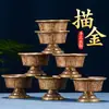 Cuenco de agua de cobre de aldea de Xizang con ocho símbolos auspiciosos, taza de agua tallada de Nepal, copa de vino de mesa para interiores, artículo de decoración para el hogar