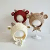 Bonito y Adorable Sombrero de Lana de Cordero para Bebé, Engrosado y Cálido para Otoño e Invierno, Sombrero para Niña Bebé con Protección para los Oídos y Lazo