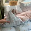 Juego de Ropa de Cama de Algodón Lavado de Doble Capa de Gasa de Grado Súper Suave para Dormir Naked de Clase A Juego de Cuatro Piezas Funda de Edredón Sábanas de Cama Juego de Tres de Cuatro Piezas para Dormitorio