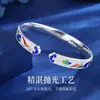 Pulsera de Plata Pura 9999 Pluma de Fénix Plata Pulsera Abierta de Plata Esterlina Nueva para Mujer Regalo de Cumpleaños Día de la Madre