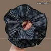 Elástico de cabelo com laço de renda francesa, scrunchie oversized, estilo casual, acessório de cabelo para coque elegante, faixa de cabelo, elástico de cabelo grande para mulheres