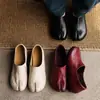 Zapatos de suela dividida de gran tamaño para comercio exterior transfronterizo con corte profundo y aumento interno de altura, zapatos de una sola pieza de cuero genuino con suela blanda, talla 40, cómodos y versátiles, estilo vintage para mujer, adecuados para primavera y otoño