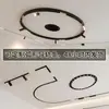 Luz de riel magnético, instalación empotrada oculta, sin luz principal, iluminación para sala de estar y comedor, luz lineal, foco de rejilla circular de superficie