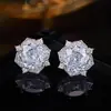 Pendientes de Tachuela de Circonita Amarilla de Lujo Ligero con Artesanía Pesada, Incrustación Completa de Diamante, Galvanoplastia que Conserva el Color, Estilo Francés de Alta Gama, Pendientes para el Uso Diario de Mujeres