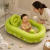 Nueva bañera inflable para bebé transfronteriza, plegable para uso en interiores, portátil para viajar, adecuada para sentarse y acostarse, bañera cómoda