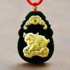 Guan Yu Jade Hetian Natural con Incrustaciones de Oro Colgante de Jade Negro Colgante Signos del Zodíaco Chino Transmisión en Vivo Dropshipping S2010101