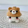 Comercio Exterior Transfronterizo Producto Terminado Crochet de Lana Hecho a Mano Puro Cabeza de Hongo Rana Animal Llavero Lindo Súper Lindo Colgante para Bolsa