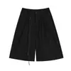 Comércio Exterior Transfronteiriço Design Retrô Americano Silhueta Calças Cropped para Homens, Shorts Casuais de Verão de Cintura Alta com Pernas Largas