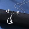 Conjunto de collar y pendientes de joyería transfronterizos de Europa y Estados Unidos al por mayor, pendientes de estrellas, colgante de acero inoxidable, cadena de metal