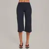Pantalones Capris de Yoga Pierna Recta Arena Otoño Sueltos Control de Barriga Cintura Alta Secado Rápido Correr Fitness Deportes Longitud Media Mujer 7311
