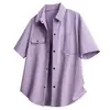 Nova Camisa Retro Japonesa de Manga Curta para Homens Verão 2026, Camisa Jaqueta Casual Estilosa com Gola Cubana Anti-Amassado para Homens