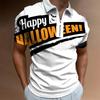 Sitio Independiente Amazon Transfronterizo Camiseta Polo Impresa en 3D Serie Halloween Solapa Casual Manga Corta Verano