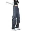 Calça Masculina de Outono Estilo Americano com Bolsos Plissados Secagem Rápida à Prova de Vento para Casal Outdoor Funcional Montanhismo Casual Larga Cargo