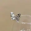 Anillo Dulce de Mariposa para Mujer, Suave y Elegante, Anillo Abierto de Dedo con Perla Elegante, Anillo de Dedo de Moda de Nicho 2025 para Mujer