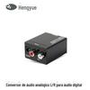 Hengyue Audio Canal Esquerdo e Direito Dual Lotus Sinal Analógico para Conversor de Áudio de Fibra Coaxial Digital