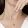 Colgante de Trébol de Cuatro Hojas de la Suerte para Mujer Chapado en Oro Puro 999 Color Oro Cadena para Clavícula de Hierba de la Suerte para Enamorados