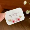 Conjunto de Brincos de Urso Florido Coloridos com Gotejamento de Óleo Desenho Animado Fofo Argola de Prata para Mulheres Design de Nicho Brincos de Estudiante de Alta Qualidade