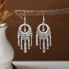 Aretes Étnicos Imitación Plata Miao Aretes Retro Largos con Borlas Atracciones Aretes Estilo Antiguo Aretes Miao para Mujer Venta al por Mayor