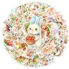 50 Pegatinas Acuarela de Sanación Transfronteriza de Gato Fresa y Conejo Pintadas a Mano para Journaling y Decoración de Tabletas Al Por Mayor