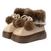 Invierno Nuevo Estilo Moda de Moda para Mujer Versátil Sencillo Zapatos de Algodón Cálidos Cómodos Felpa Media Caña Para Uso al Aire Libre Botas de Nieve
