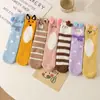 Calcetines de Invierno Otoño Nuevos de Dibujos Animados con Orejas 3D de Felpa Coral de Media Pantorrilla para Mujer Calcetines de Piso Cálidos Gruesos Lindos al por Mayor