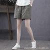 Shorts de verano para mujer nuevos shorts de algodón y lino para mujer ropa exterior talla grande holgados cintura alta pantalones casuales coreanos pantalones de pierna ancha verano para mujer