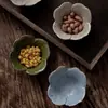 Serie Colección de Flores Tazón Pequeño para Dip Hecho a Mano Estilo Retro Japonés Cerámica para Salsa y Vinagre de Sabor para Hot Pot Hogar Cerámica