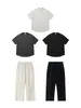 Jie Zhan Roupa Masculina Conjunto Leve de Luxo em Linho 26 Primavera/Verão Novo Estilo Old Money Camiseta Casual de Manga Curta Calça Longa Unissex
