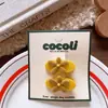 Pasador de Aleación con Flor Flocada para Niños Coreanos, Pinza BB de Tela Color Café con Flor de 5 Pétalos para Niñas, Pin Familiar Otoño e Invierno