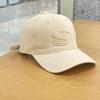 Gorra de béisbol marrón con parche de letra S para mujer, estilo vintage, para trabajo, protección solar, informal, para parejas, gorra con visera para hombre