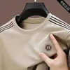 Sudadera personalizada de manga larga con cuello redondo holgada para hombre de primavera y otoño, camiseta básica de moda juvenil, camiseta de cuello redondo de moda para papás