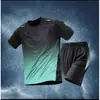 Traje Deportivo Ropa de Fitness para Hombre Secado Rápido Verano Seda de Hielo Camiseta de Manga Corta Shorts Ropa Deportiva para Baloncesto Fútbol Correr