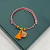 Pulsera del Festival del Bote del Dragón para Niños Pequeño Zongzi Trenzado a Mano Cordón de Cinco Colores Estilo Chino Colgante de Hilo Rojo Joyería de Mano Venta al por Mayor