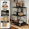Prateleira de Armazenamento de Madeira Maciça, Armário com Coluna de Luz de Chão, Gabinete Baixo para Sala de Estar, Armário de Armazenamento, Prateleira de Armazenamento Multicamadas para Cozinha, Gabinete Lateral de Armazenamento para Varanda