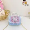 Bolsa para Niña Estilo Coreano Otoño e Invierno con Lazo Camelia Perla Portátil Encaje Encaje Bolsa Cruzada para Guardería