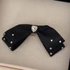 Horquilla de pelo con lazo de diamantes de imitación en forma de corazón de alta calidad de Corea del Sur, pinza de pico de pato, flequillo dulce de celebridades de Internet, pinza lateral, accesorios para el cabello