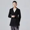 Abrigo de lana de doble cara con cordones para mujer, nueva moda de otoño e invierno, cuello de solapa simple, chaqueta entallada a la cintura, ropa de trabajo