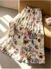 2026 Nueva Falda Floral de Corte A para Mujer Cintura Alta Adelgazante Falda Larga Falda Estampada Retro Francesa