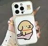 Calça de Rasgar Cachorrinho Branco Capa de Celular Compatível com iPhone 16 Pro Max Capa de Celular Apple 17 Capa de Transformação Instantânea Galvanizada