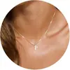 Colar Pingente Letra Inglesa Versátil de Luxo Leve da Moda Corrente Clavícula Feminino Nicho Joias Versáteis Fornecimento Atacado