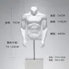 Soporte de Exhibición para Modelo Masculino Maniquí de Medio Cuerpo Negro y Blanco Accesorios para Escaparate de Tienda de Ropa para Hombres Modelo de Cuerpo Completo