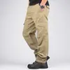 Pantalones de Trabajo para Hombre para Exteriores de Primavera y Otoño, Rectos Sueltos Casuales, Algodón Puro, Tallas Grandes, Cintura Elástica, Pantalones Largos Casuales